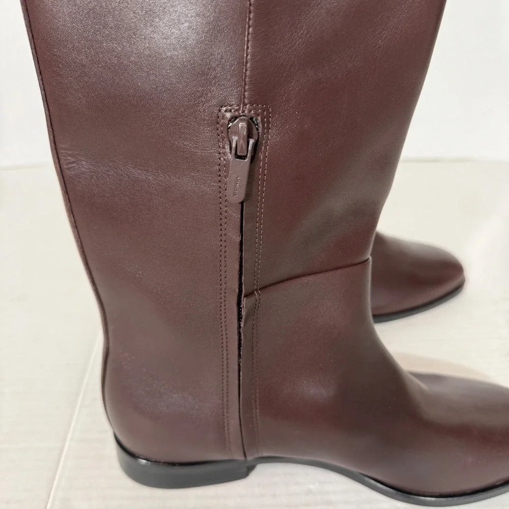 Vince Martell Womens Ganache Brown Knee High Minimalist Riding Boot Size 7.5